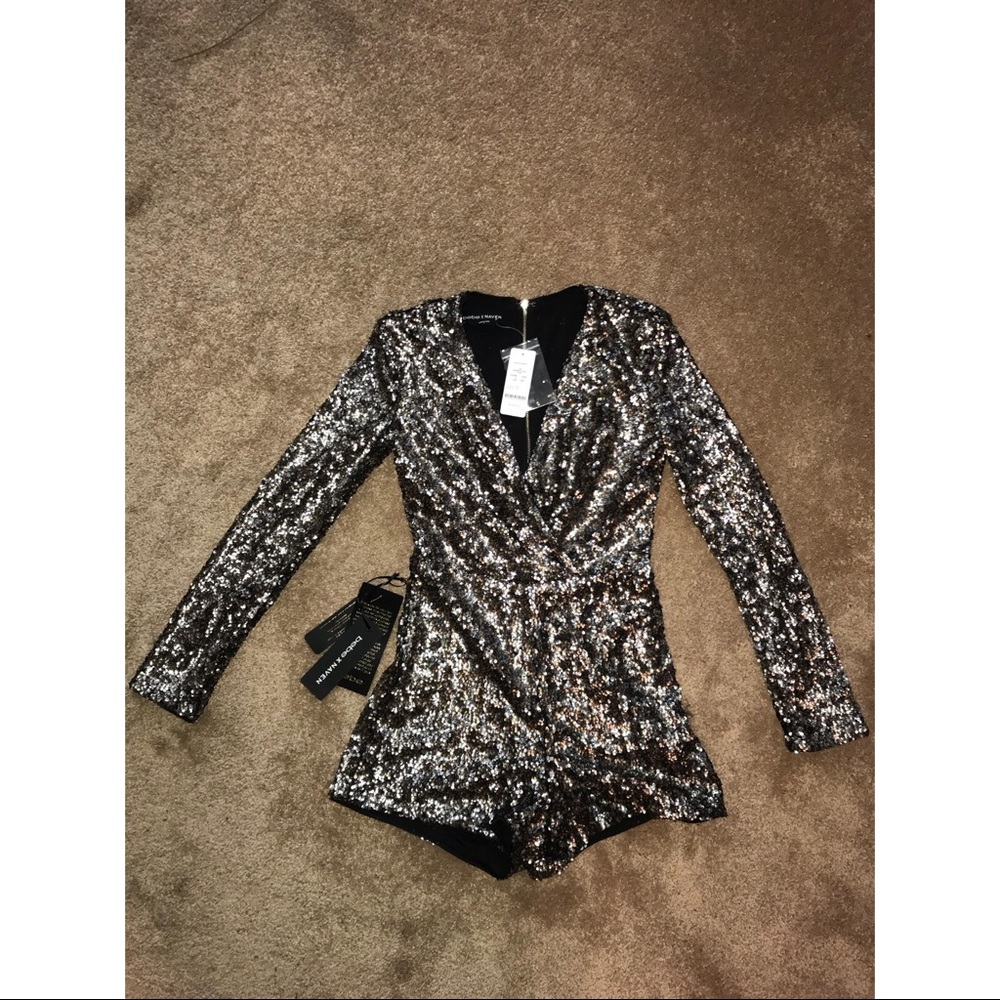 Gold and Black Sequin Romper